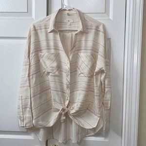 Lou & Grey Tie-front Button Up Shirt(Size Small)